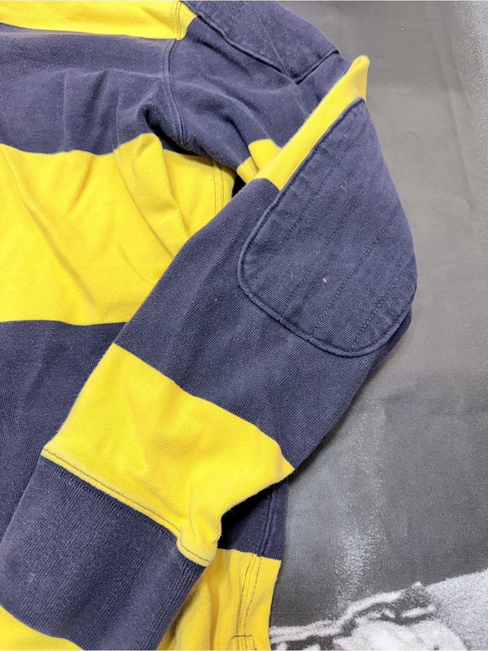 J. Crew Lancaster Men’s sz Large Broken In Striped Rugby Jersey A49 - Picture 4 of 6